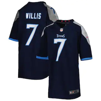 youth nike malik willis navy tennessee titans game jersey_p